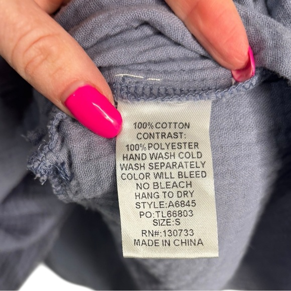 NEW Umgee Women's Ruffle Tiered Mini Dress Blue with Leopard Collar/Sleeves - Picture 6 of 11